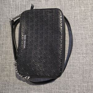 Michael Kors Embossed Black Shoulder Bag